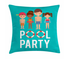 Happy Children Swimsuits Pillow Cover