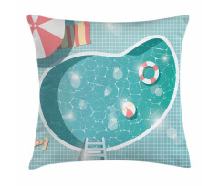 Aerial Poolside Image Pillow Cover
