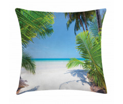 Palm Leaf Tropical Beach Pillow Cover