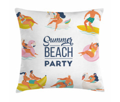 Doodle Summer Having Fun Pillow Cover