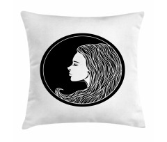Art Nouveau Sad Girl Pillow Cover