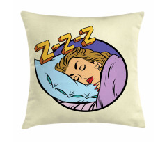 Beauty Sleeping Woman Pop Art Pillow Cover