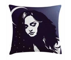 Ombre Dreaming Woman Night Pillow Cover