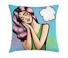 Girl Sleeping Retro Pop Art Pillow Cover