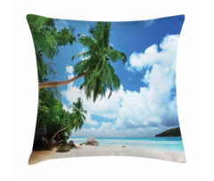 Beach on Mahe Island Pillow Cover