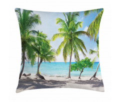 Palm Trees Island Shore Pillow Cover