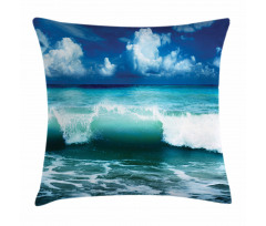 Caribbean Seascape Waves Pillow Cover