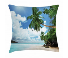 Palm Leaf Island Lagoon Pillow Cover