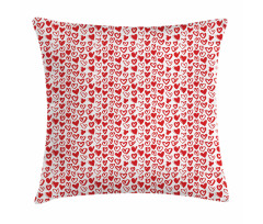 Brush Drawing Hearts Pillow Cover