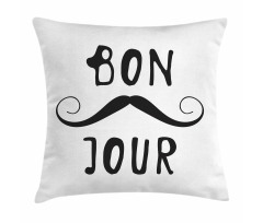Manly Mustache and Bonjour Pillow Cover