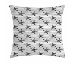 Starfish on Uneven Stripes Pillow Cover