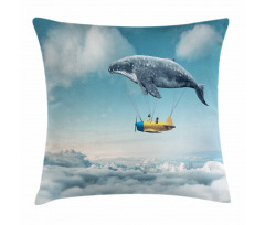 Dreamy View Whale Clouds Pillow Cover