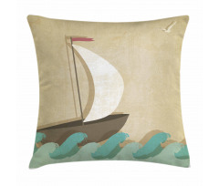 Seagulls Boating Marine Pillow Cover