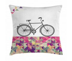 Bike over Color Mosaic Pillow Cover