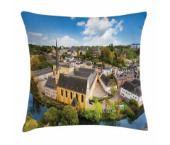 Aerial Photo of Old Town Pillow Cover