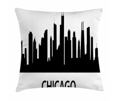 Chicago Line Silhouette Pillow Cover