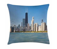 Panorama of Skyscrapers Pillow Cover