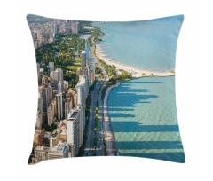 Aerial Vista Chicago City Pillow Cover