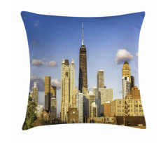 Downtown Chicago Panorama Pillow Cover