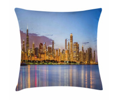 Night Panorama Skyline Pillow Cover