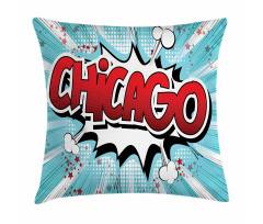 Pop Art Comic Book Chicago Pillow Cover