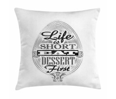 Retro Eat Dessert on Spoon Pillow Cover