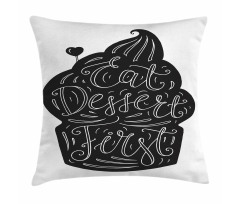 Monochrome Cupcake Doodle Pillow Cover