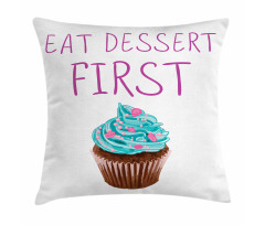 Dessert Cupcake Doodle Pillow Cover