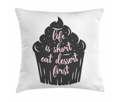 Cupcake Silhouette Dots Pillow Cover