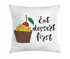 Cherry Top Cupcake Cartoon Pillow Cover