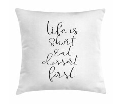 Cursive Ink Lettering Dessert Pillow Cover