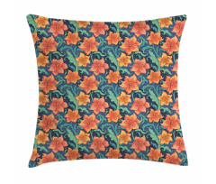 Lilly Flowers Doodle Pillow Cover