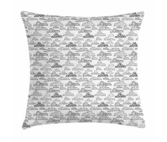 Monochrome Abstract Clouds Pillow Cover