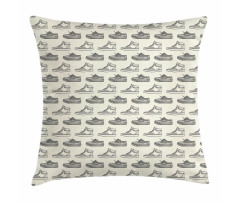 Retro Sneaker Shoes Pattern Pillow Cover