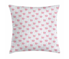 Sheep with Stripes Hearts Pillow Cover