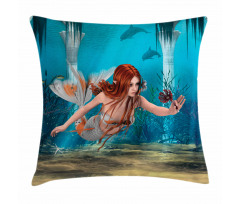 Magic Aqua Sea Lily Pillow Cover