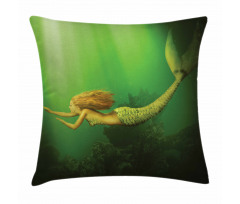 Mermaid with Fish Tail Pillow Cover