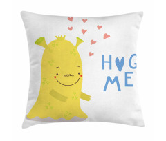 Monster and Hug Me Words Pillow Cover