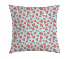 Watermelon Slices and Seeds Pillow Cover