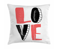 Love Typography Pillow Cover