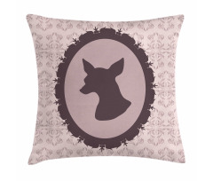 Dog Silhouette in Vintage Pillow Cover