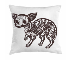 Floral Skeleton Pillow Cover