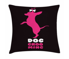 Dog Stands Funny Hair Bow Pillow Cover