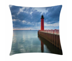 Dramatic Sky Lighthouse Pillow Cover