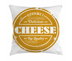 Food Themed Grunge Stamp Pillow Cover