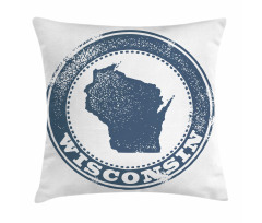 Map Retro Grunge Stamp Pillow Cover