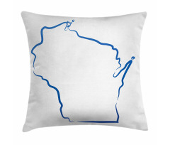 Simple Badger State Map Pillow Cover