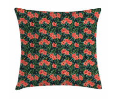 Exotic Hibiscus Luau Party Pillow Cover