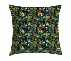Palm Plumeria and Bird Pillow Cover