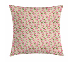 English Garden on Beige Pillow Cover